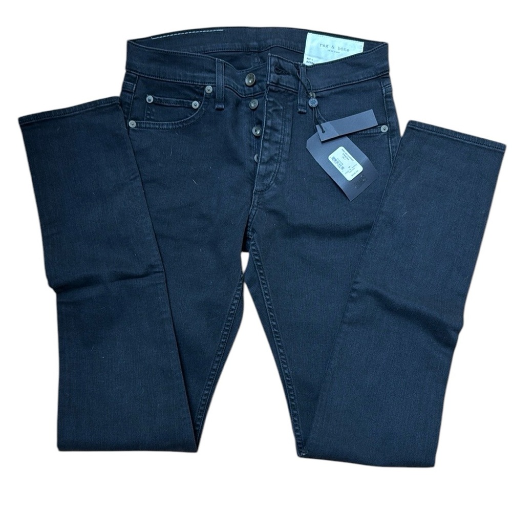 Rag & Bone Black Skinny Jeans with Sleek Design Unisex